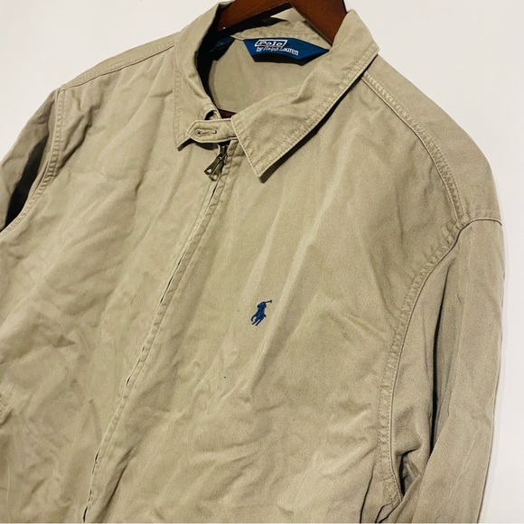 Polo By Ralph Lauren Mens Khaki Full Zip Light Weight Jacket Size Large - Picture 2 of 8